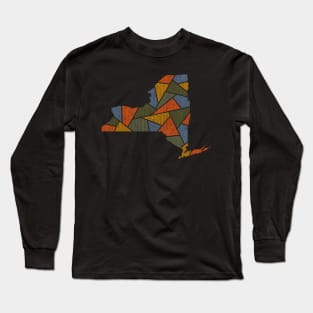 New York Mosaic - Adirondack Autumn Long Sleeve T-Shirt